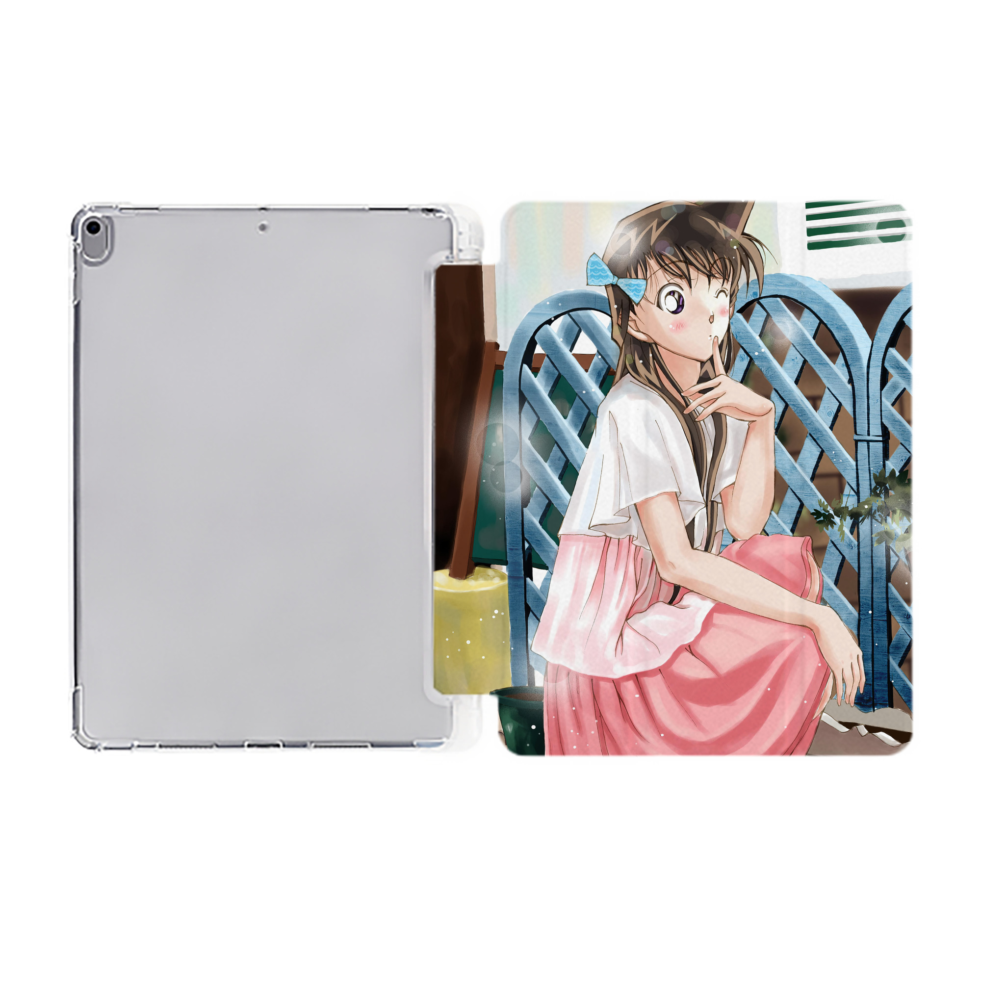 （画像用） 名探偵コナン Detective Conan IPad ケース ペン収納付き 三つ折りスタンド PUレザー×シリコン 対応機種9.5/10.5/10.9インチ